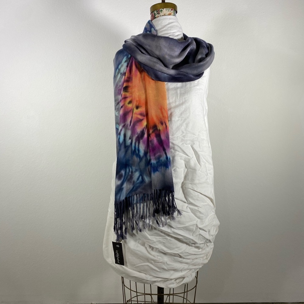 Brightly Twisted tye dye scarf